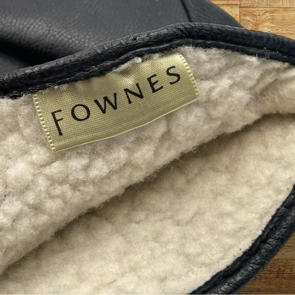 FOWNES Women's Leather Sherpa Lined Gloves Size Large